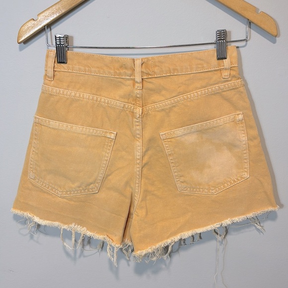 Zara Mustard Yellow Faded High Rise Vintage Shorts XS - Picture 3 of 3